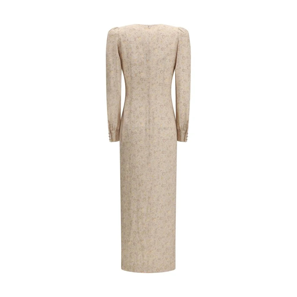 Robe décontractée en soie beige Alessandra Rich
