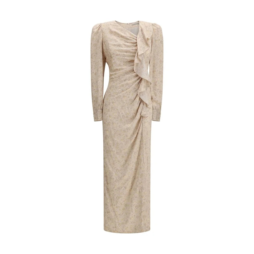 Robe décontractée en soie beige Alessandra Rich