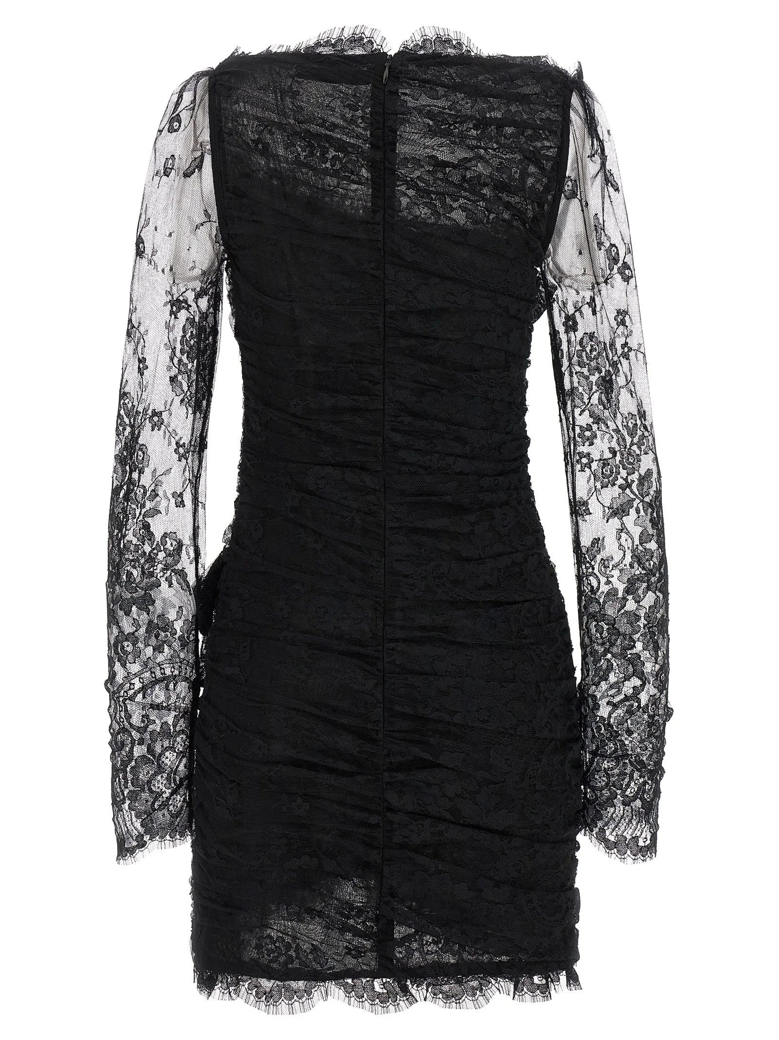 Alessandra Rich Black Organic Cotton Short Dress