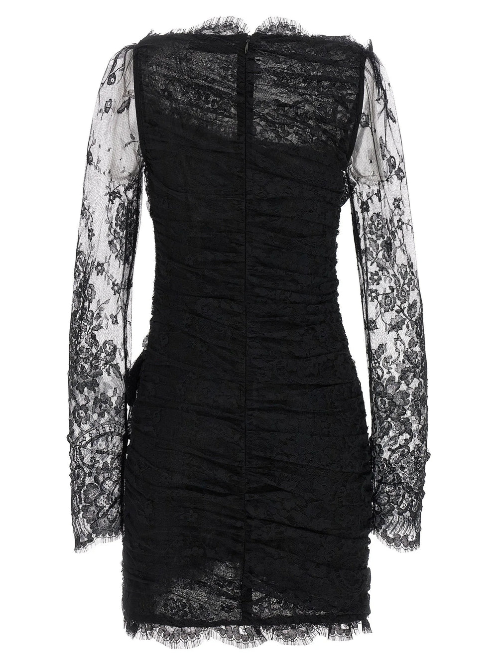 Alessandra Rich Black Organic Cotton Short Dress
