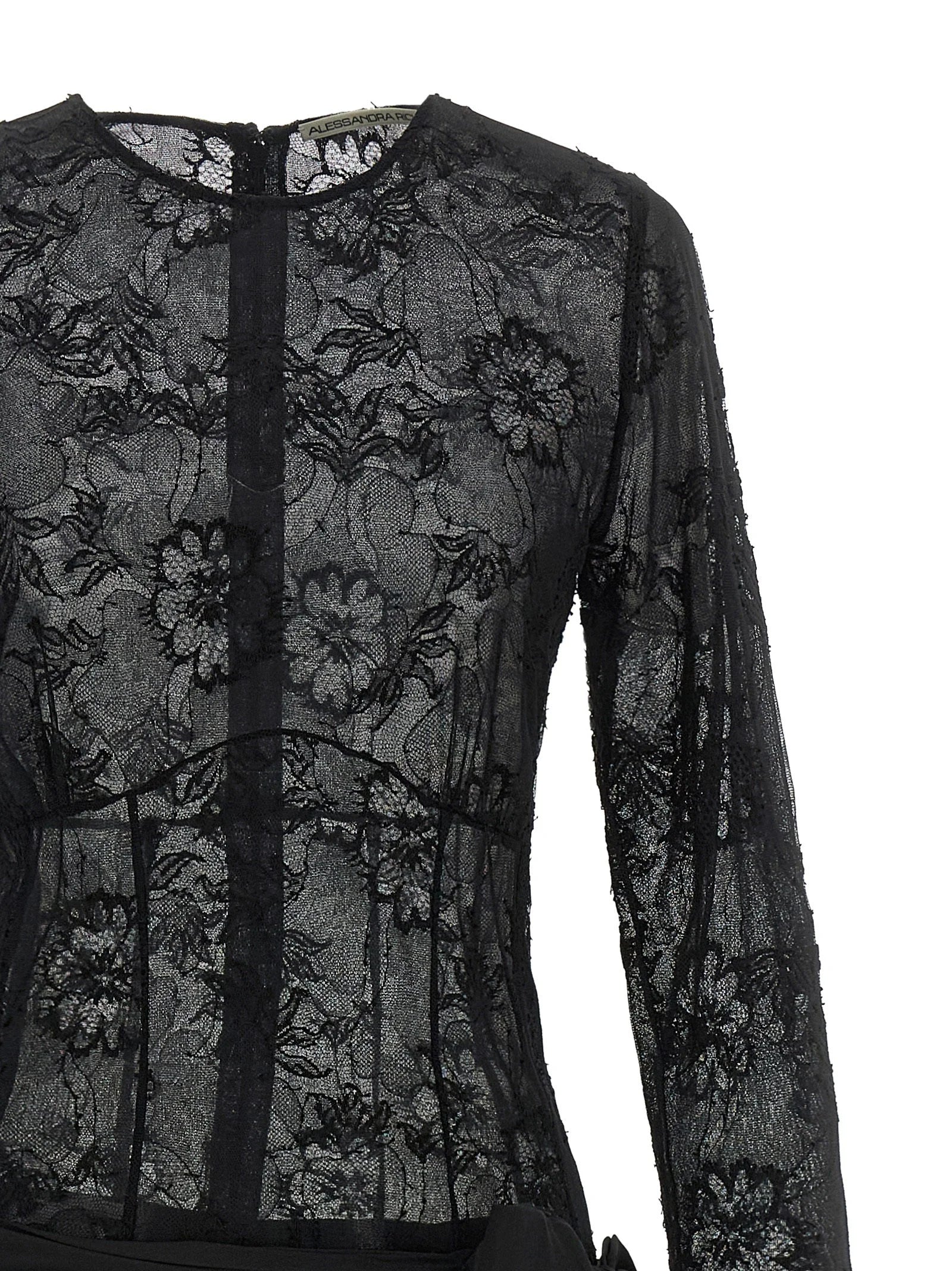 Alessandra Rich Black Viscose Long Dress