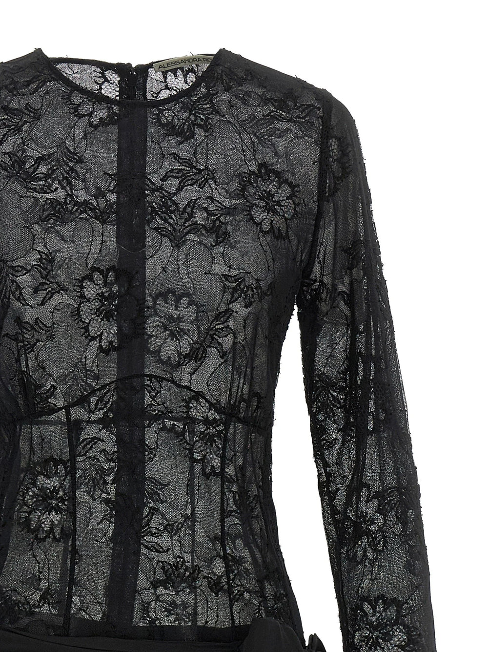 Alessandra Rich Black Viscose Long Dress