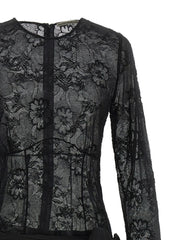 Alessandra Rich Black Viscose Long Dress