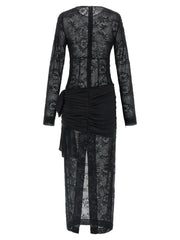 Alessandra Rich Black Viscose Long Dress