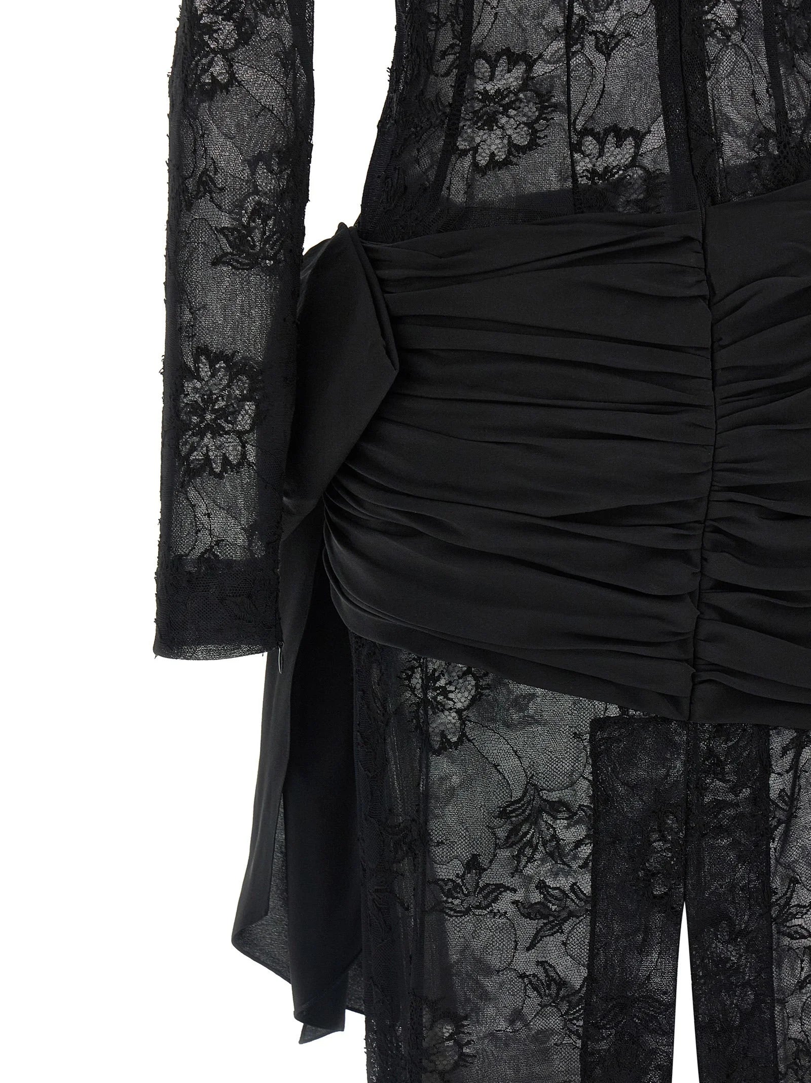 Alessandra Rich Black Viscose Long Dress