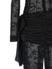 Alessandra Rich Black Viscose Long Dress