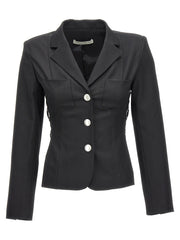 Alessandra Rich Black Wool Blazer - IT42