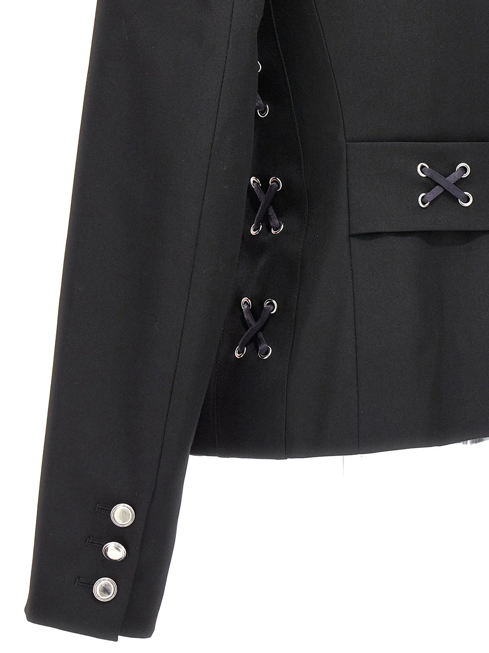 Alessandra Rich Black Wool Blazer - IT42