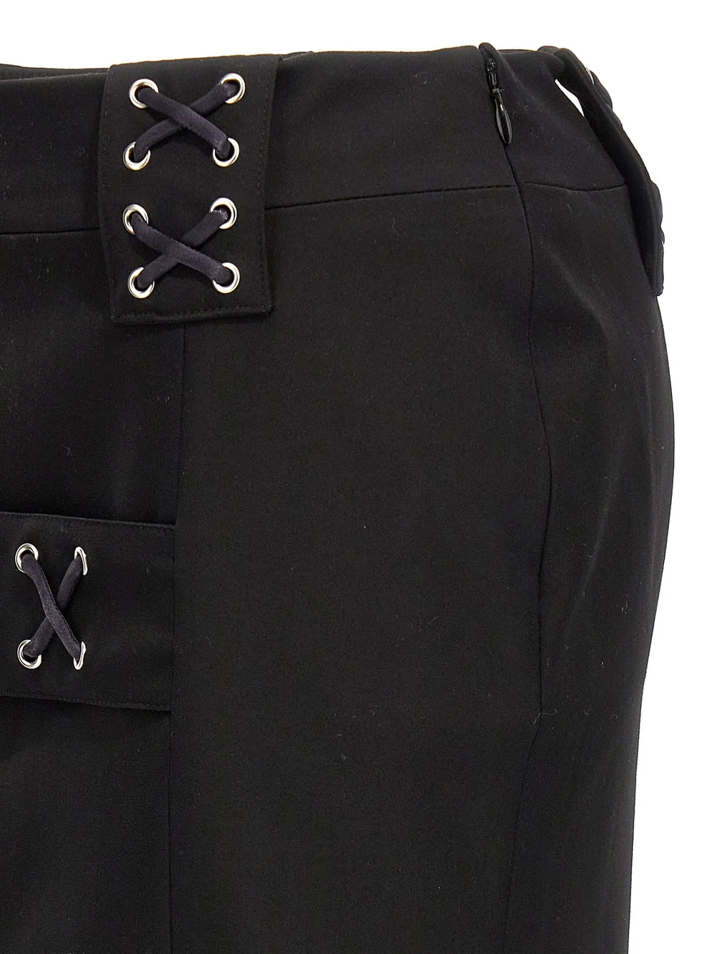 Alessandra Rich Black Wool Midi Skirt - IT38