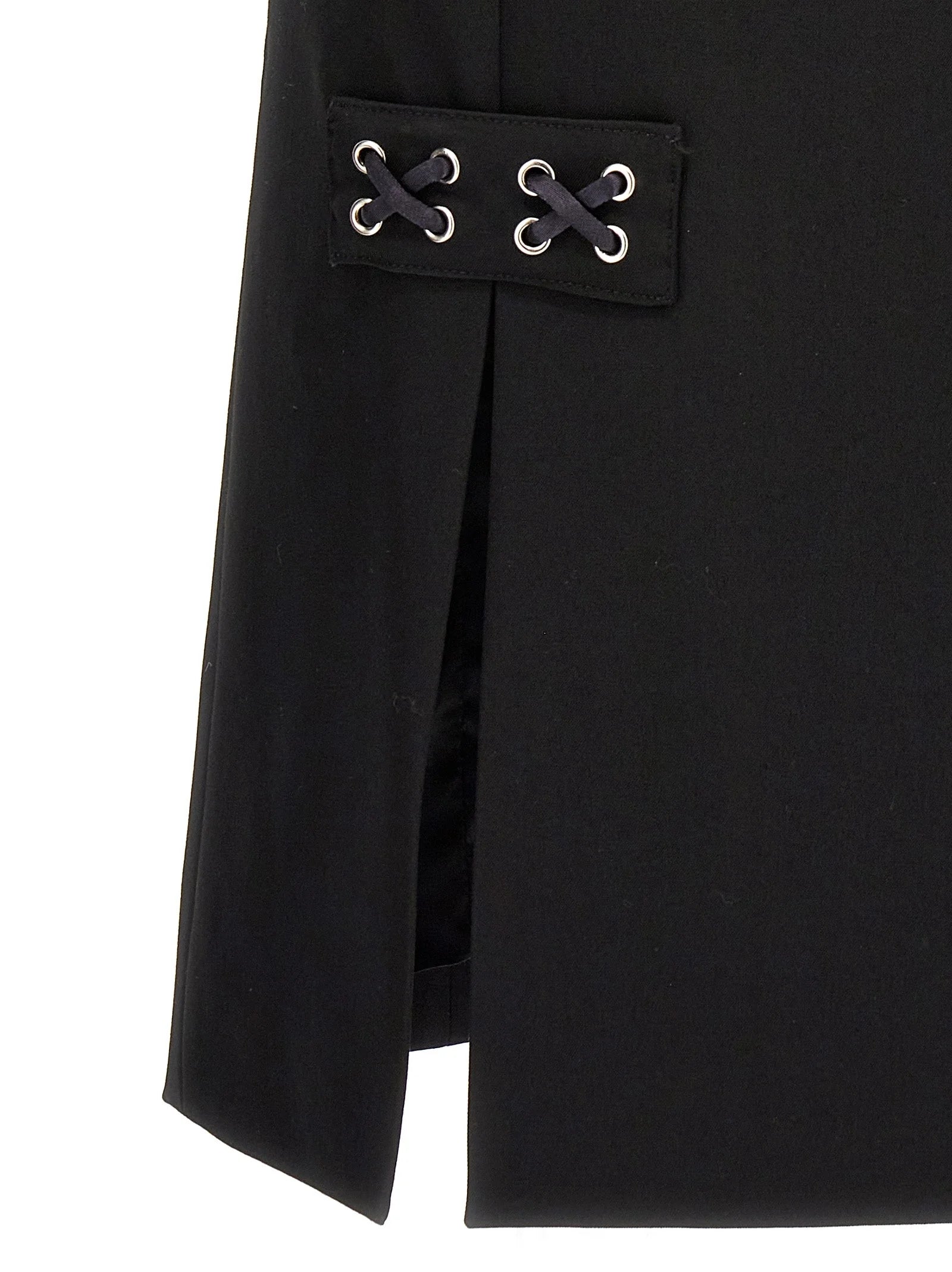 Alessandra Rich Black Wool Midi Skirt - IT38