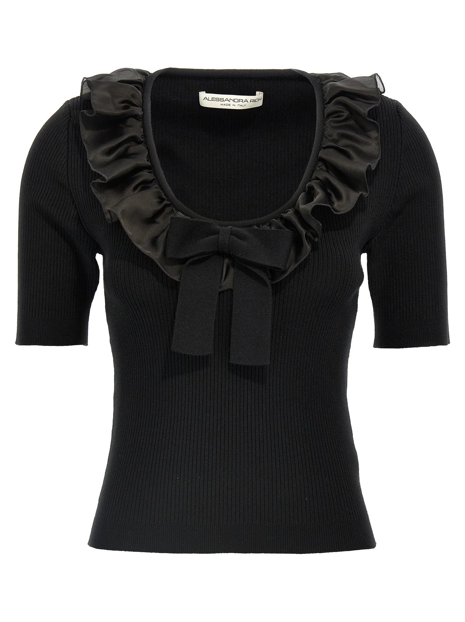 Alessandra Rich Black Wool T-Shirt - IT40