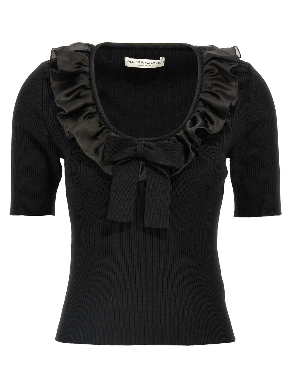 Alessandra Rich Black Wool T-Shirt - IT40