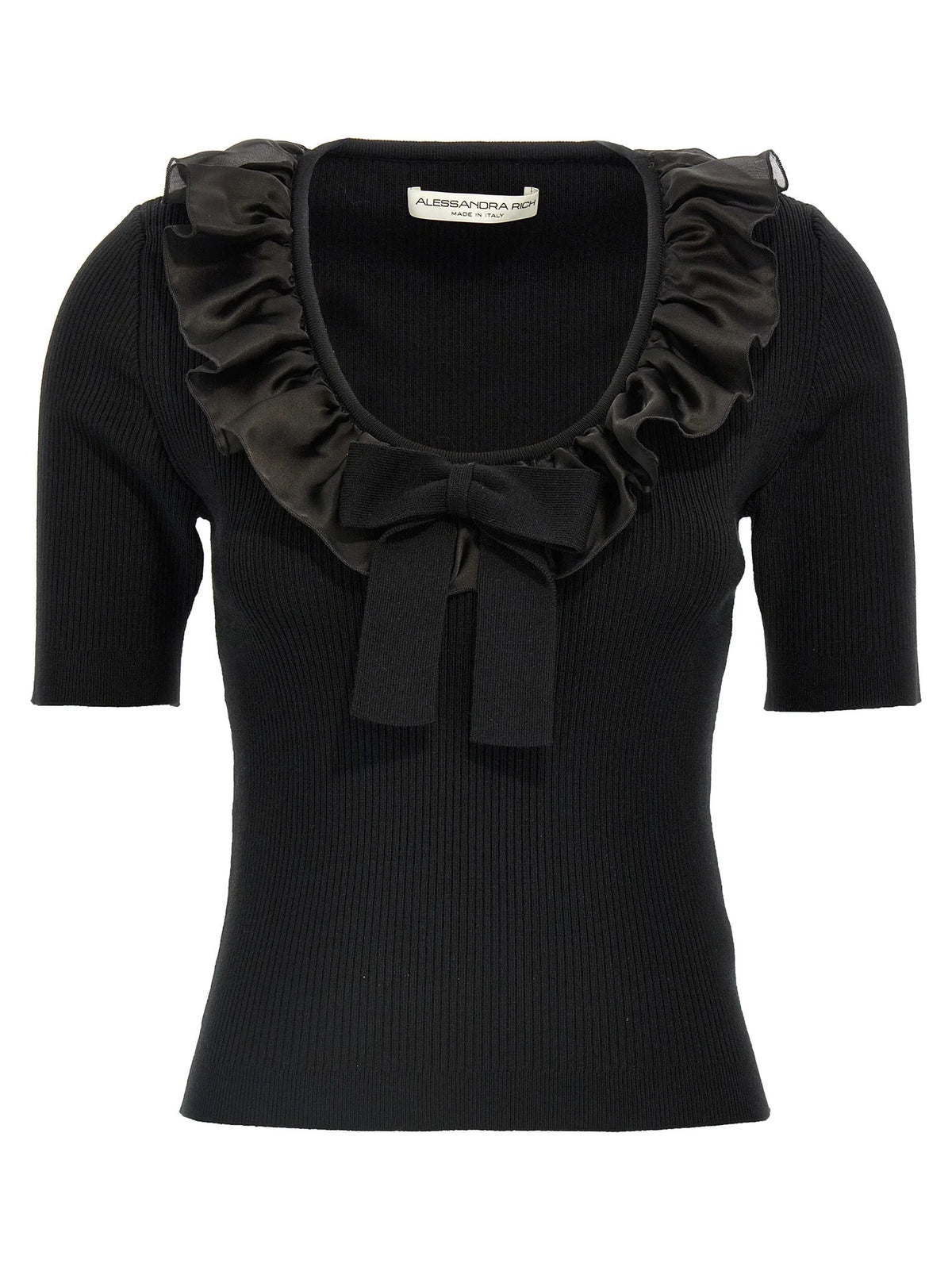 Alessandra Rich Black Wool T-Shirt - IT40