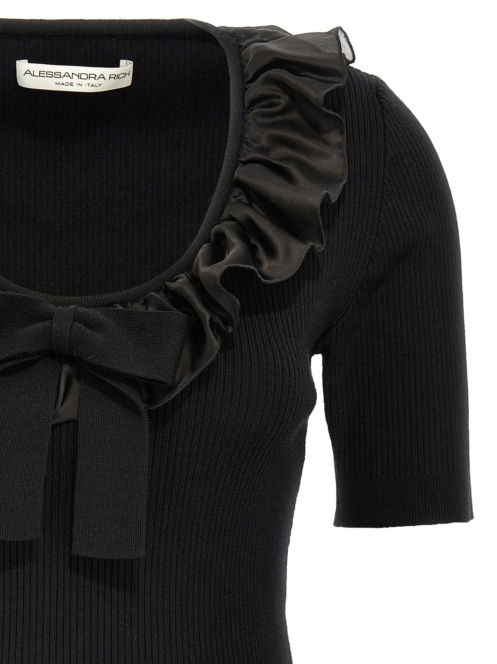 Alessandra Rich Black Wool T-Shirt - IT40