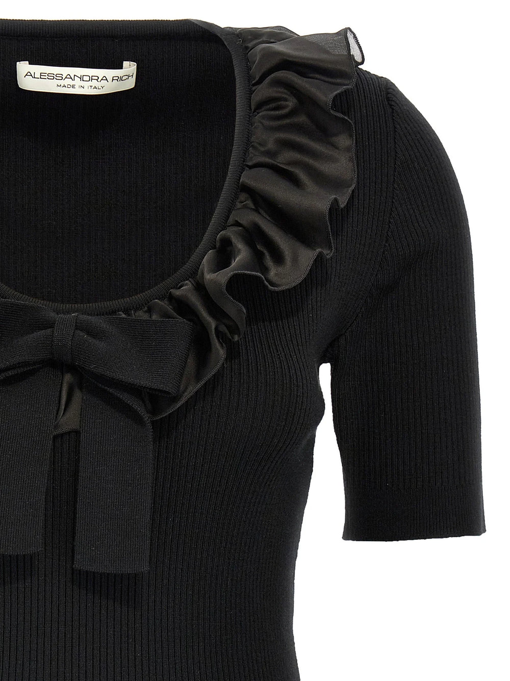 Alessandra Rich Black Wool T-Shirt - IT40