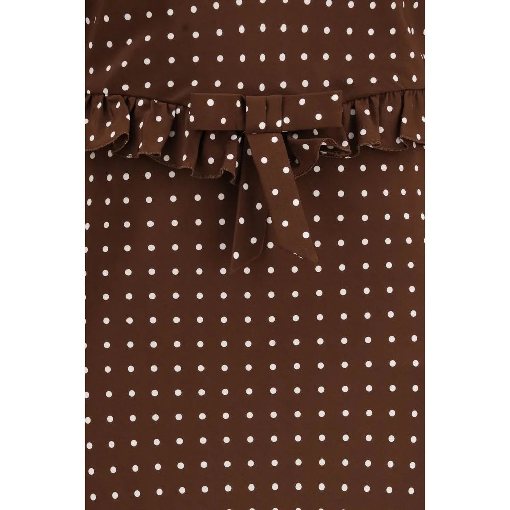 Alessandra Rich Brown Silk Casual Dress