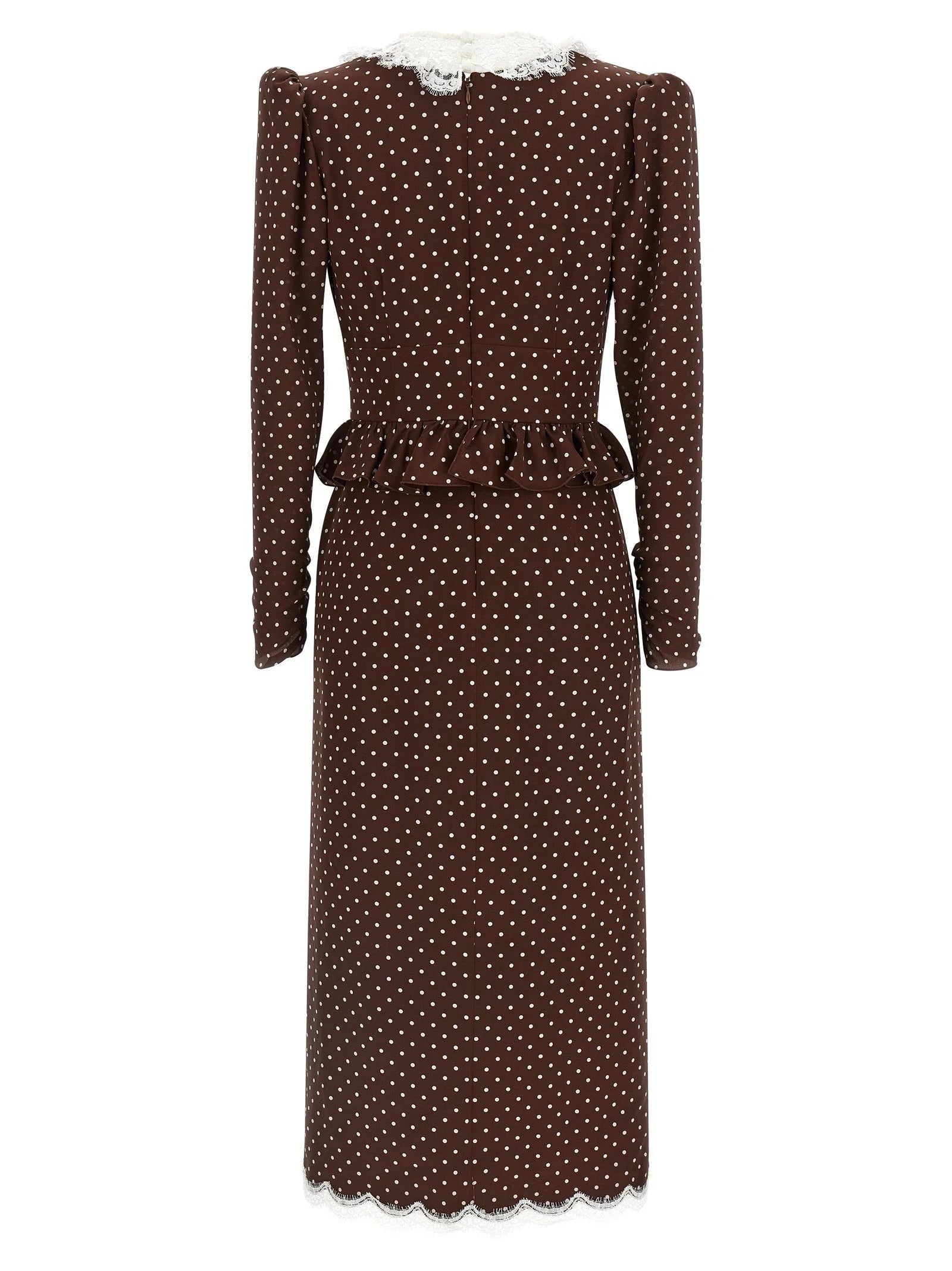 Alessandra Rich Brown Silk Midi Dress - IT40