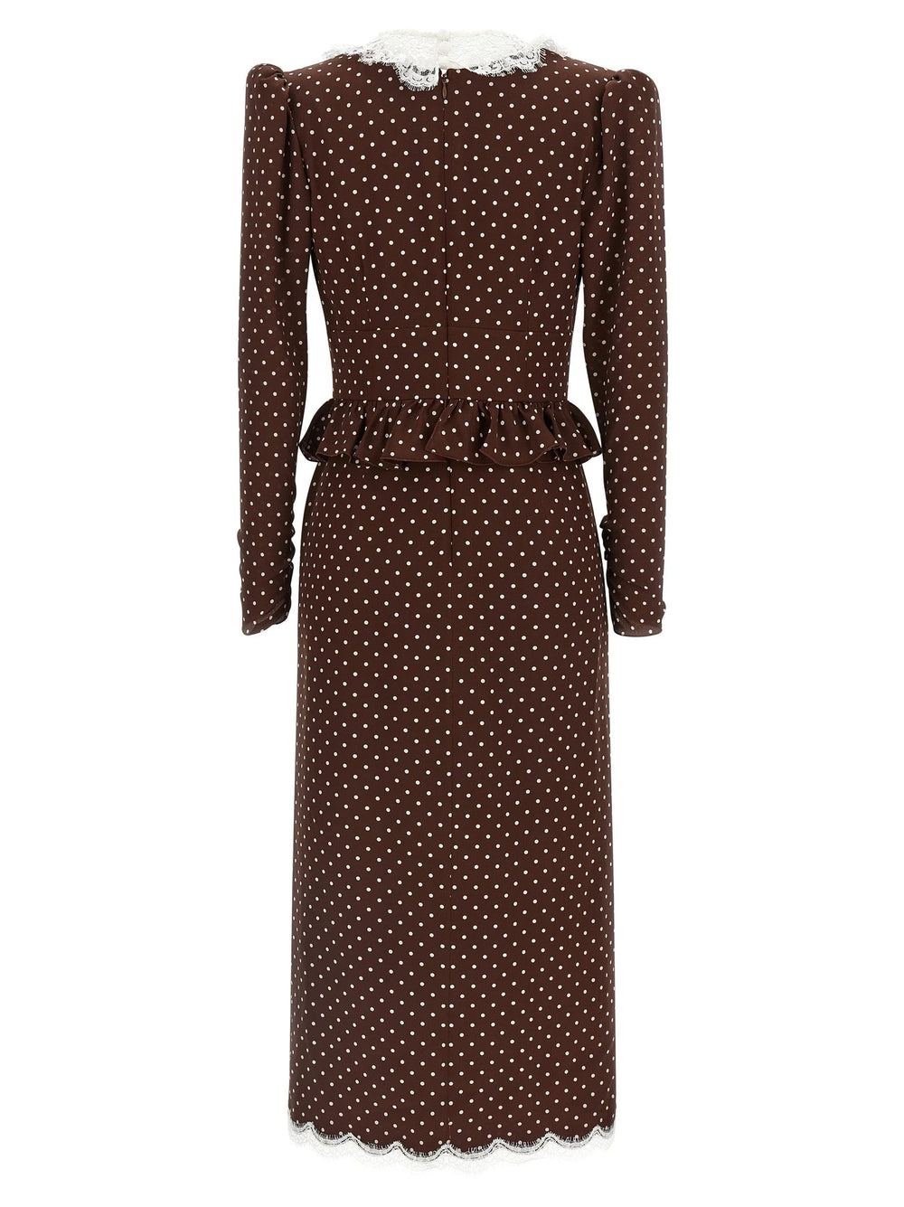 Alessandra Rich Brown Silk Midi Dress - IT40