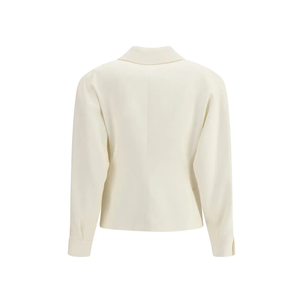Alessandra Rich Cream Fleece Wool Blazer - IT40 | M