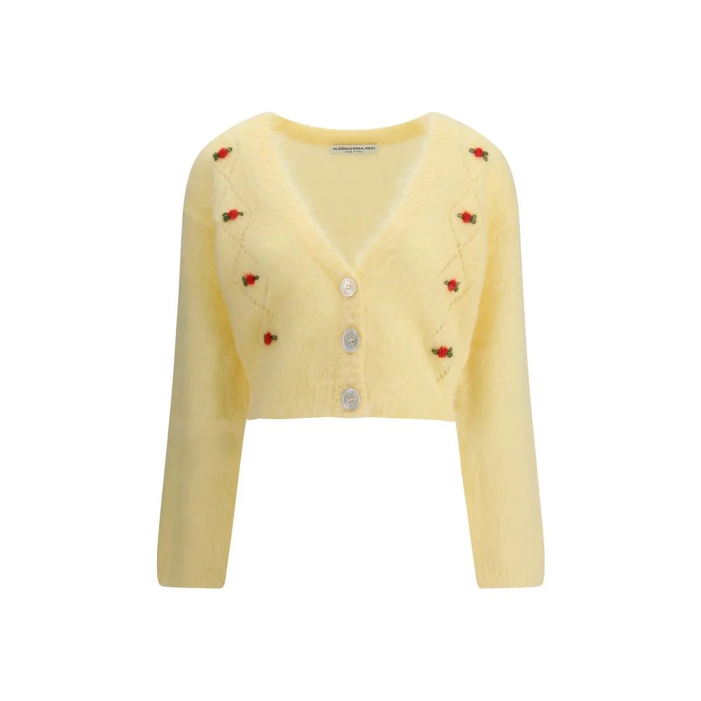 Alessandra Rich Mohair Cardigan with embroidery - Cardigans