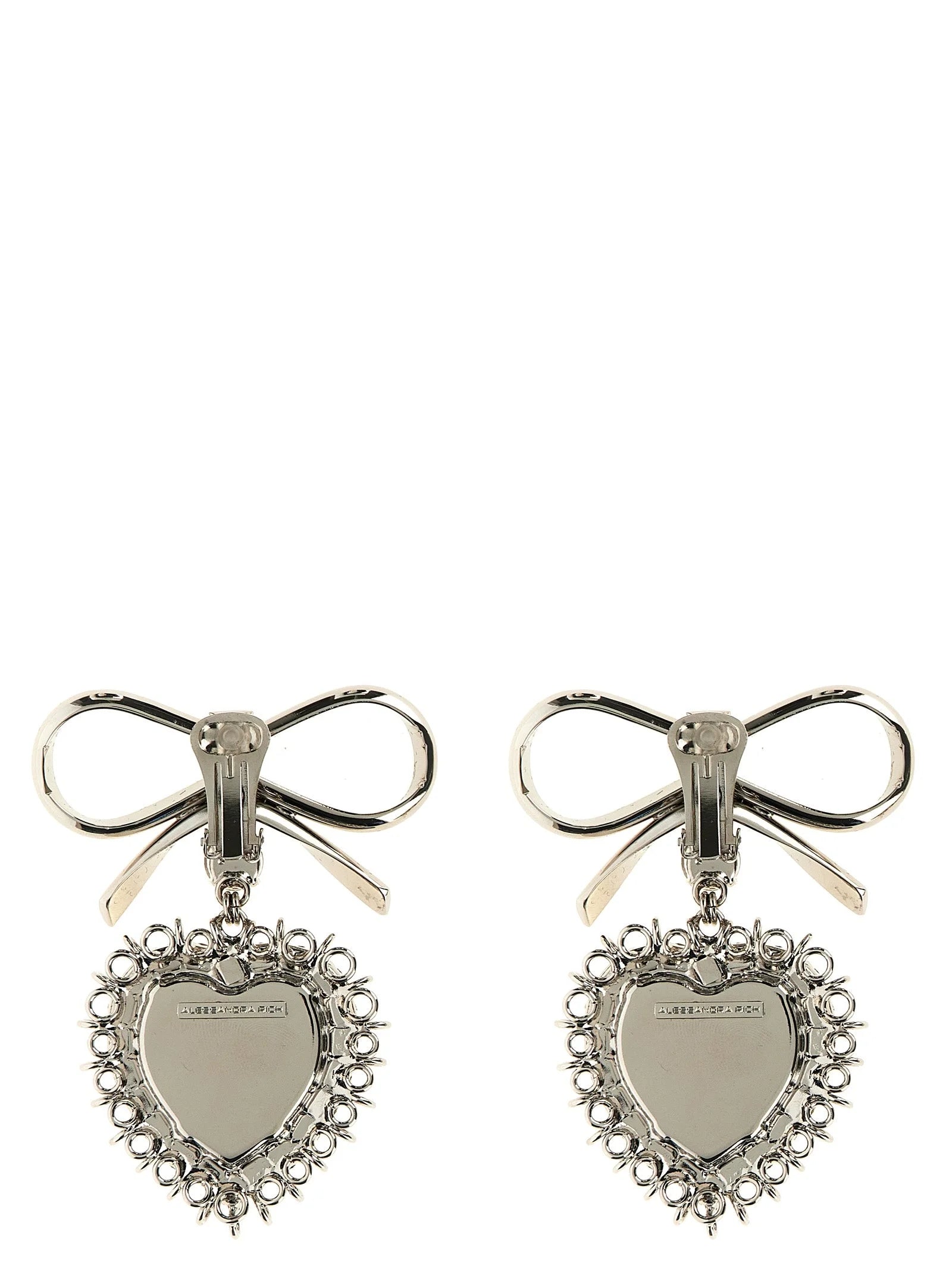Alessandra Rich Silver Glass Earrings - One Size