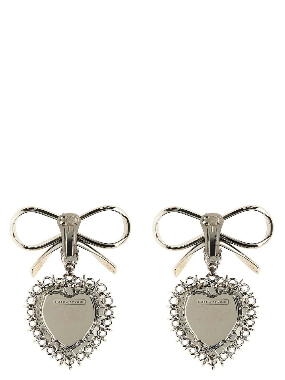 Alessandra Rich Silver Glass Earrings - One Size