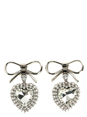 Alessandra Rich Silver Glass Earrings - One Size