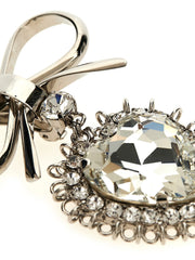 Alessandra Rich Silver Glass Earrings - One Size