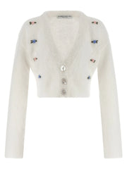 Alessandra Rich White Wool Cardigan