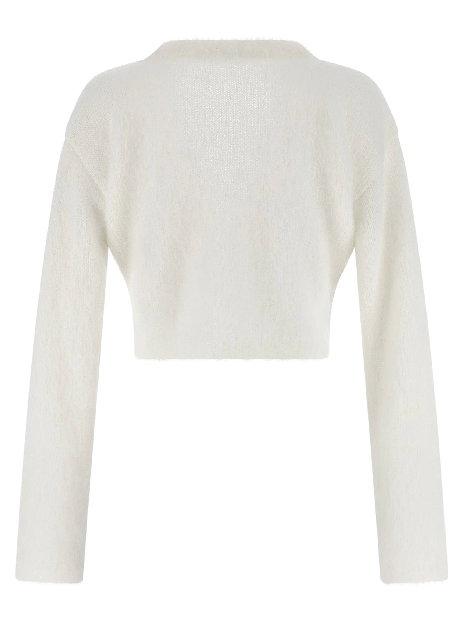 Alessandra Rich White Wool Cardigan