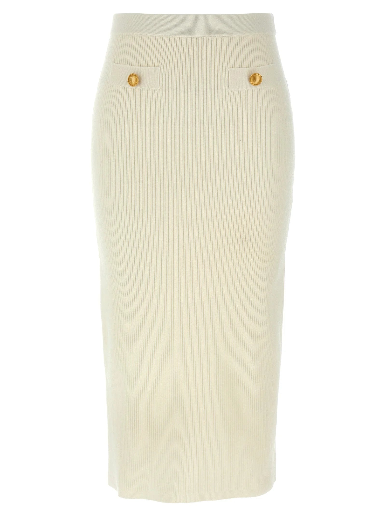 Alessandra Rich White Wool Midi Skirt - IT42