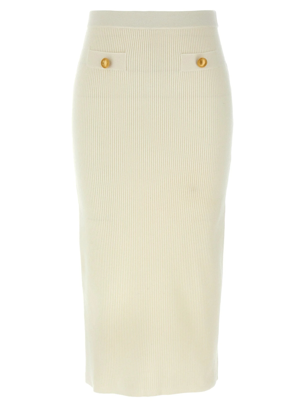 Alessandra Rich White Wool Midi Skirt - IT42