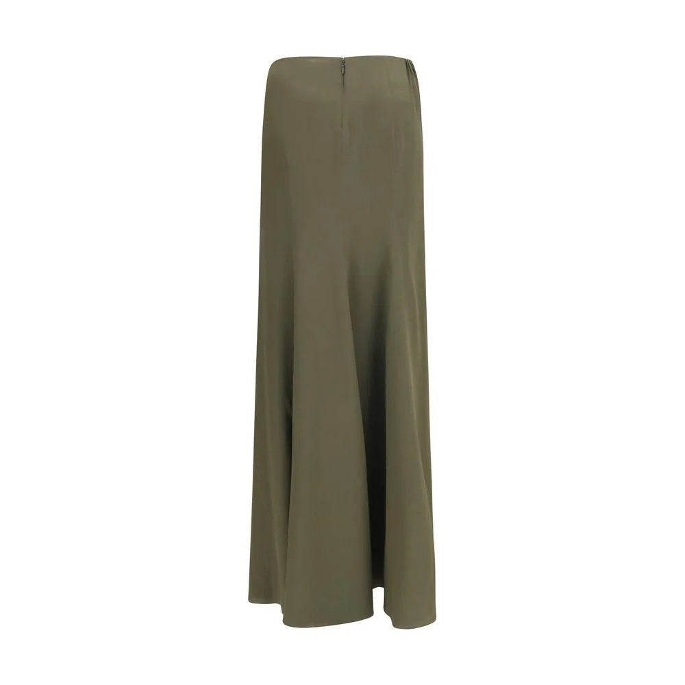 Alexander McQueen Bicolor Silk Long Skirt