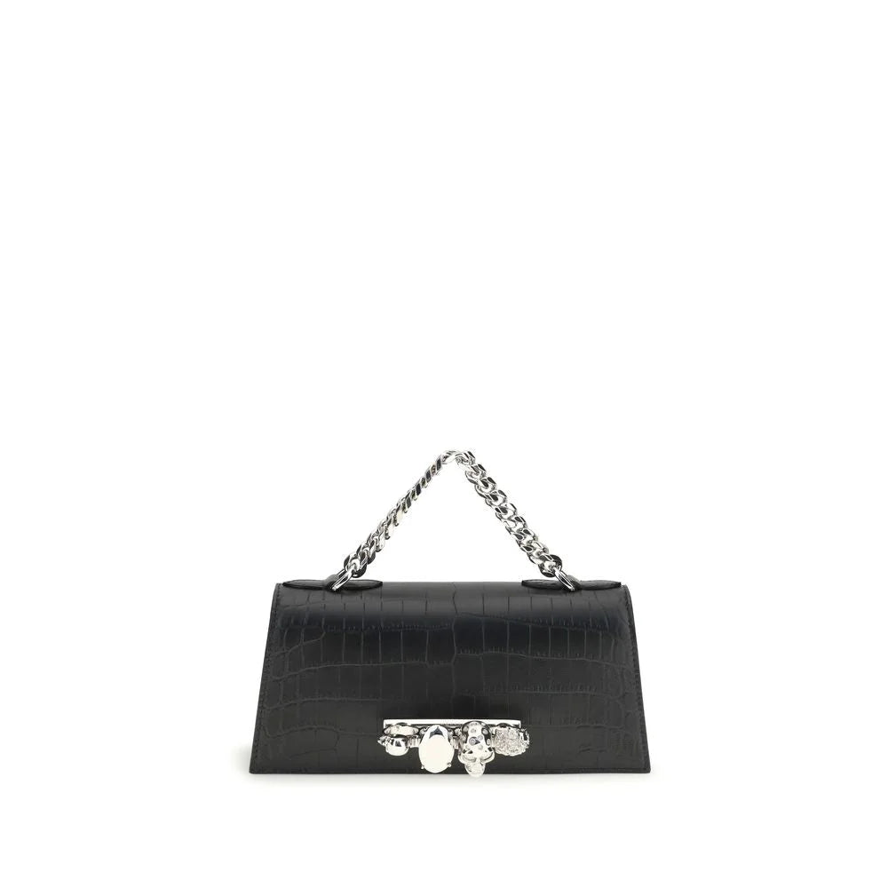 Alexander McQueen Black Calf Leather Bos Taurus Shoulder Bag