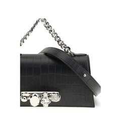 Alexander McQueen Black Calf Leather Bos Taurus Shoulder Bag