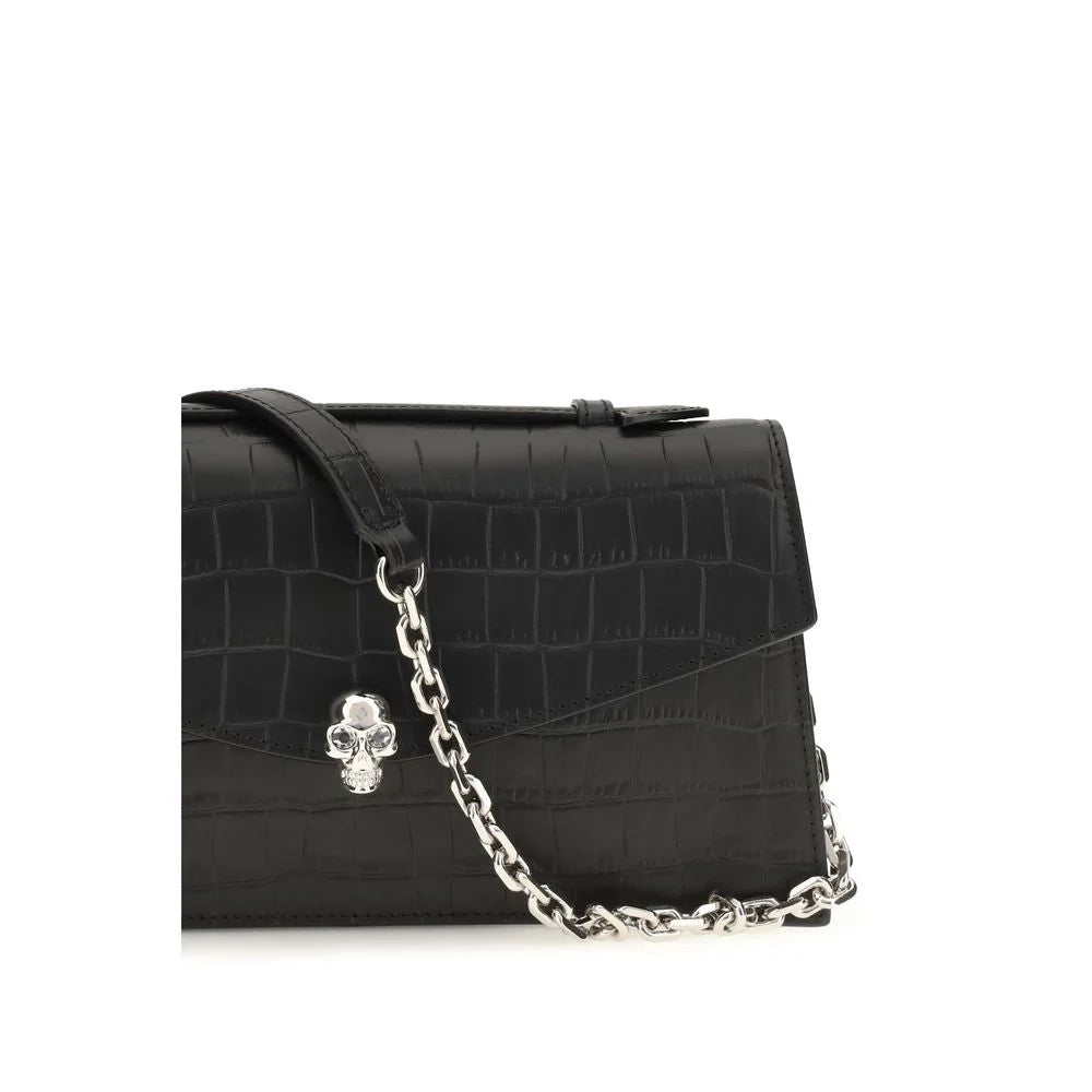 Alexander McQueen Black Calf Leather Bos Taurus Shoulder Bag