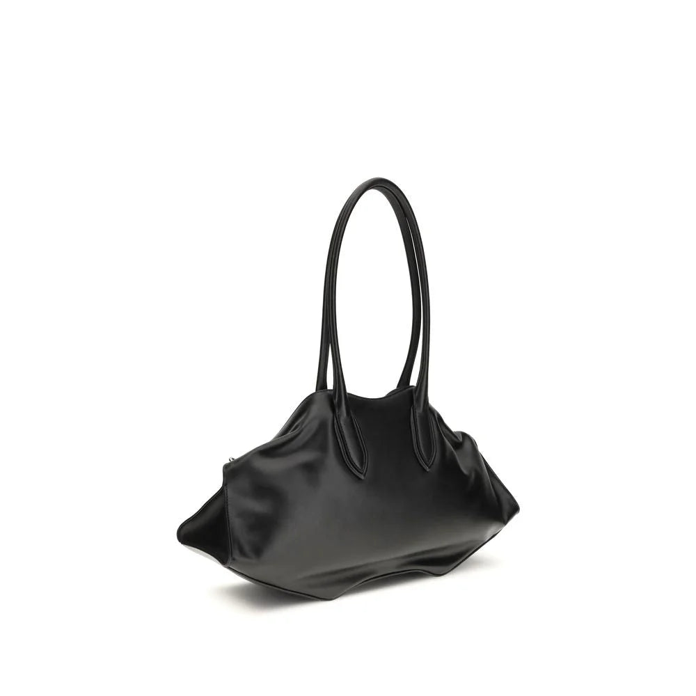 Alexander McQueen Black Calf Leather Bos Taurus Shoulder Bag