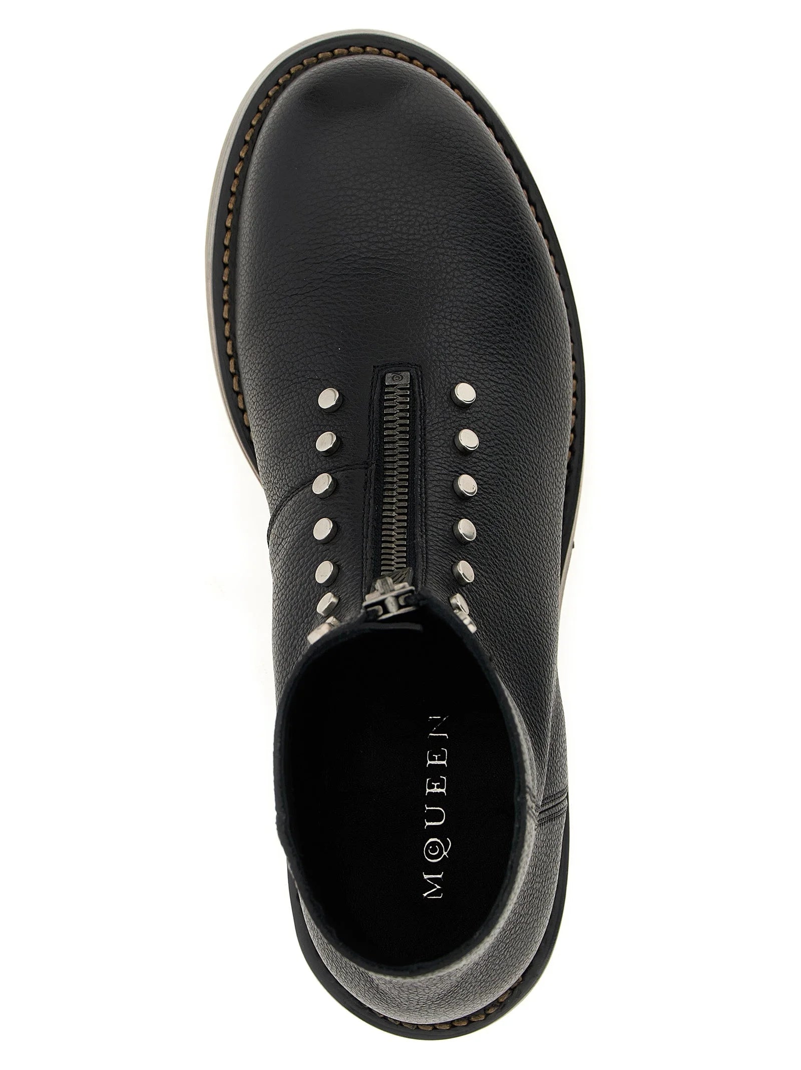 Alexander McQueen Black Calfskin Ankle Boots