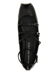 Alexander McQueen Black Calfskin Ballet Flats - EU38/US8