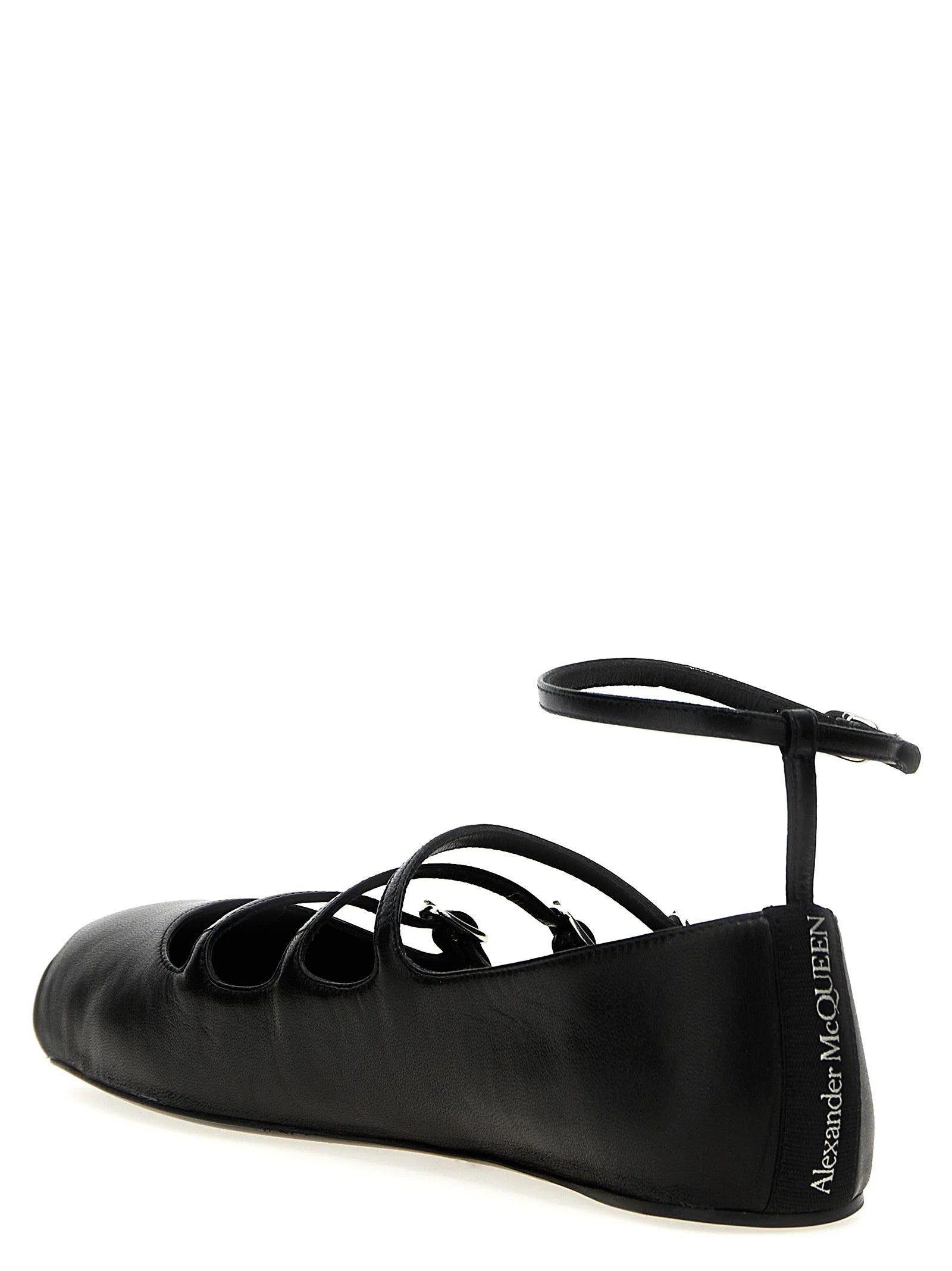 Alexander McQueen Black Calfskin Ballet Flats - EU38/US8