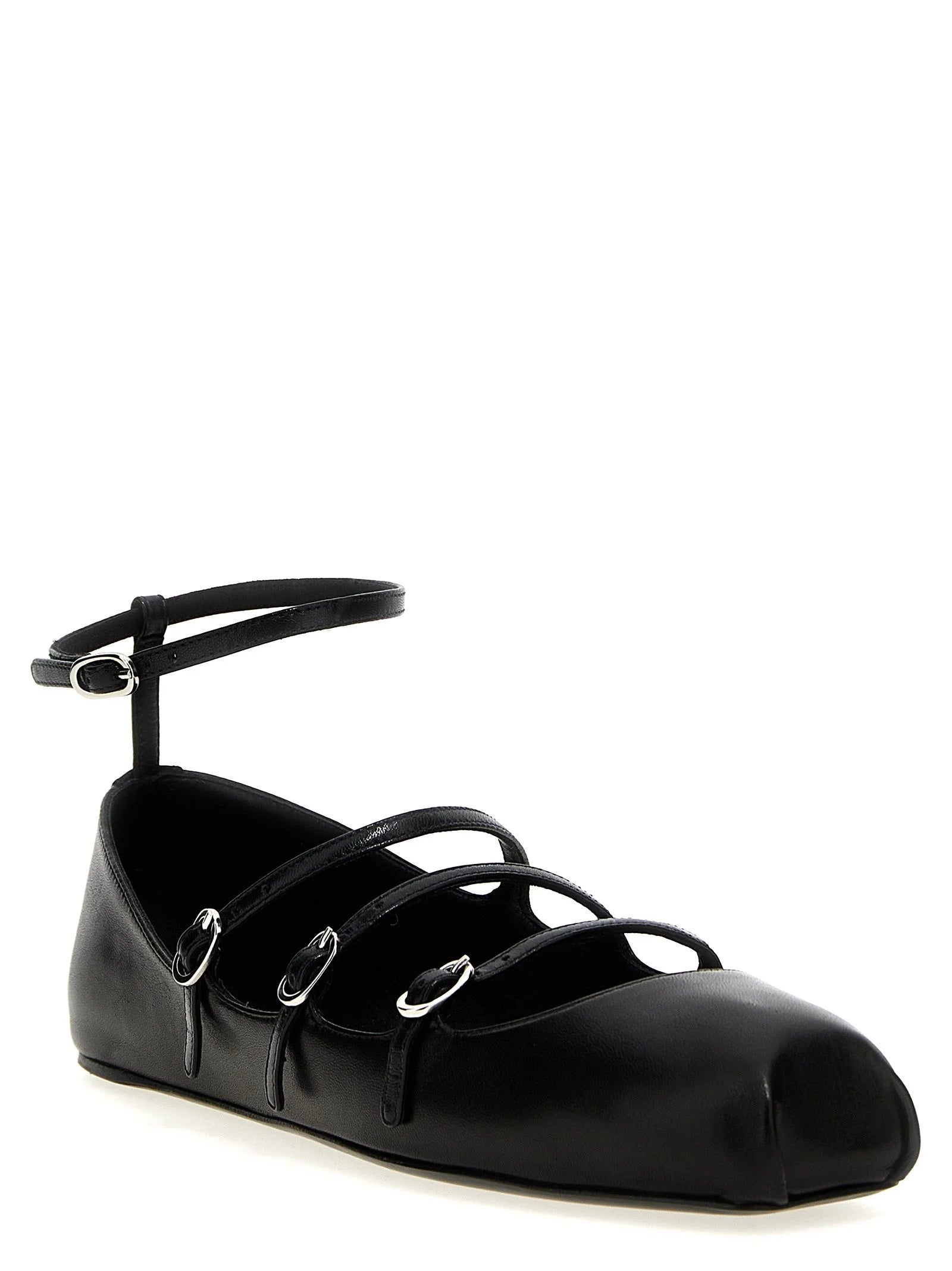 Alexander McQueen Black Calfskin Ballet Flats - EU38/US8