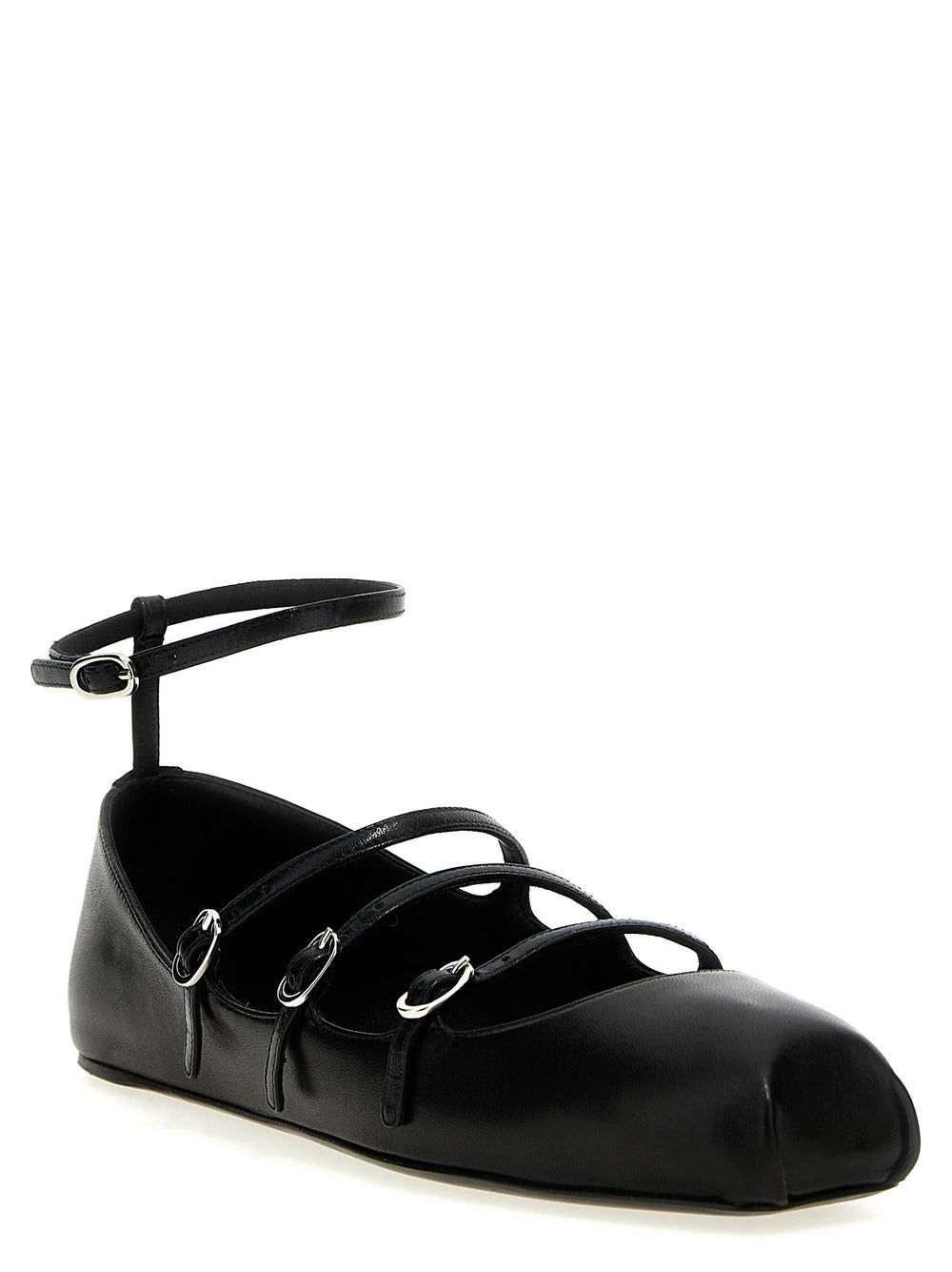 Alexander McQueen Black Calfskin Ballet Flats - EU38/US8