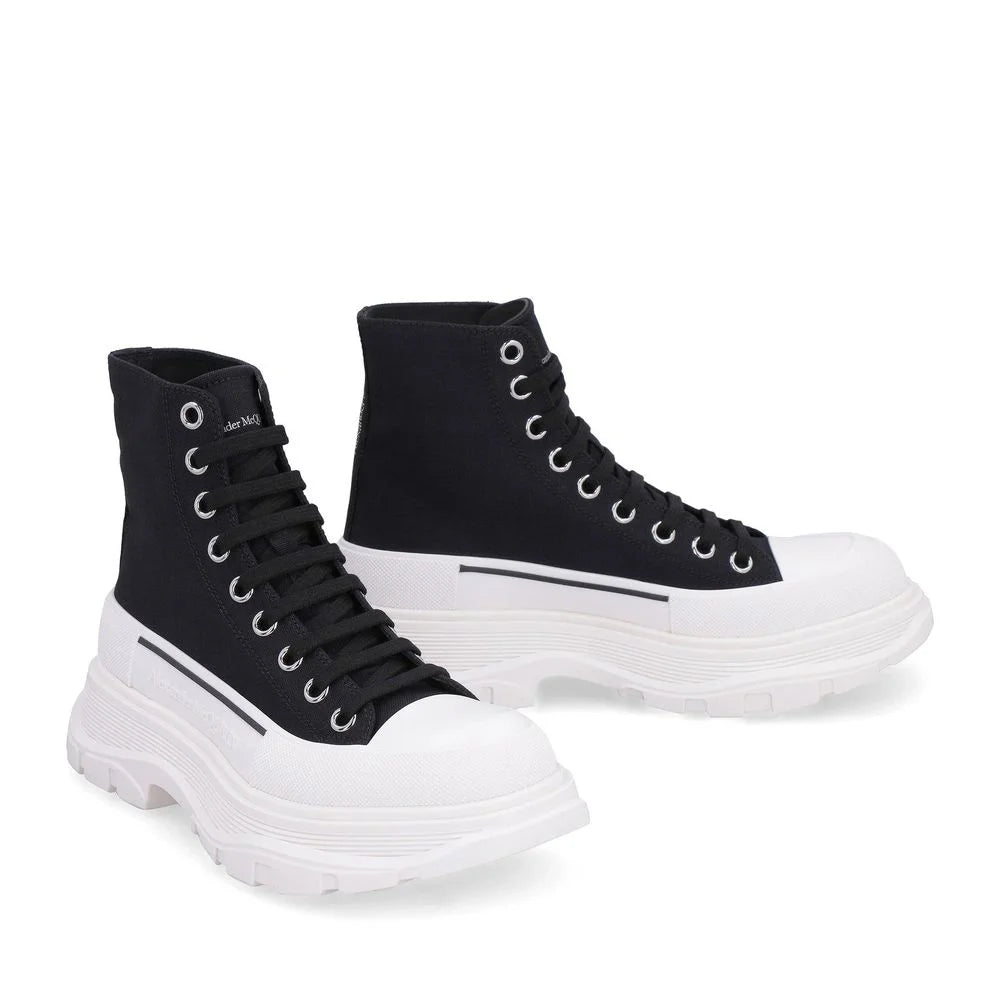 Alexander McQueen Black Canvas High Top Sneakers - EU39.5/US9.5