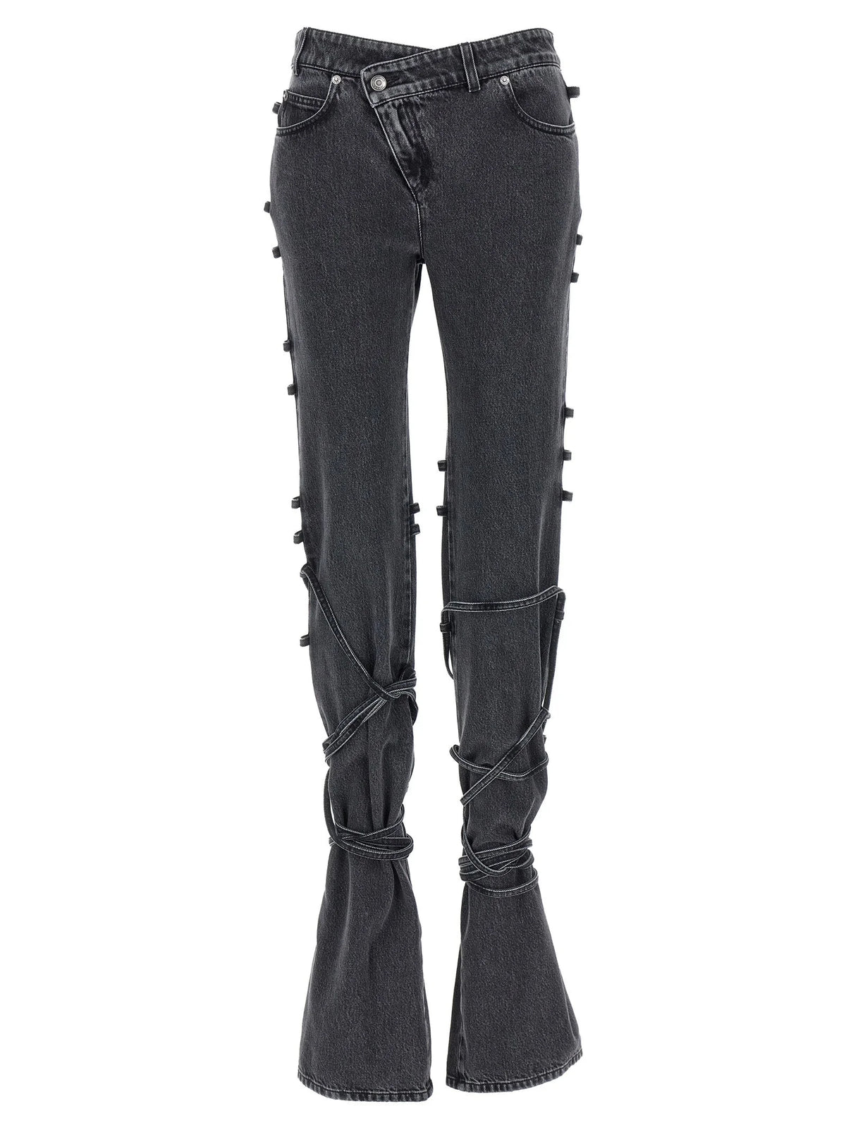 Alexander McQueen Black Cotton Flared Jeans - 24