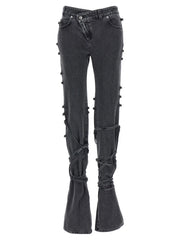 Alexander McQueen Black Cotton Flared Jeans - 24