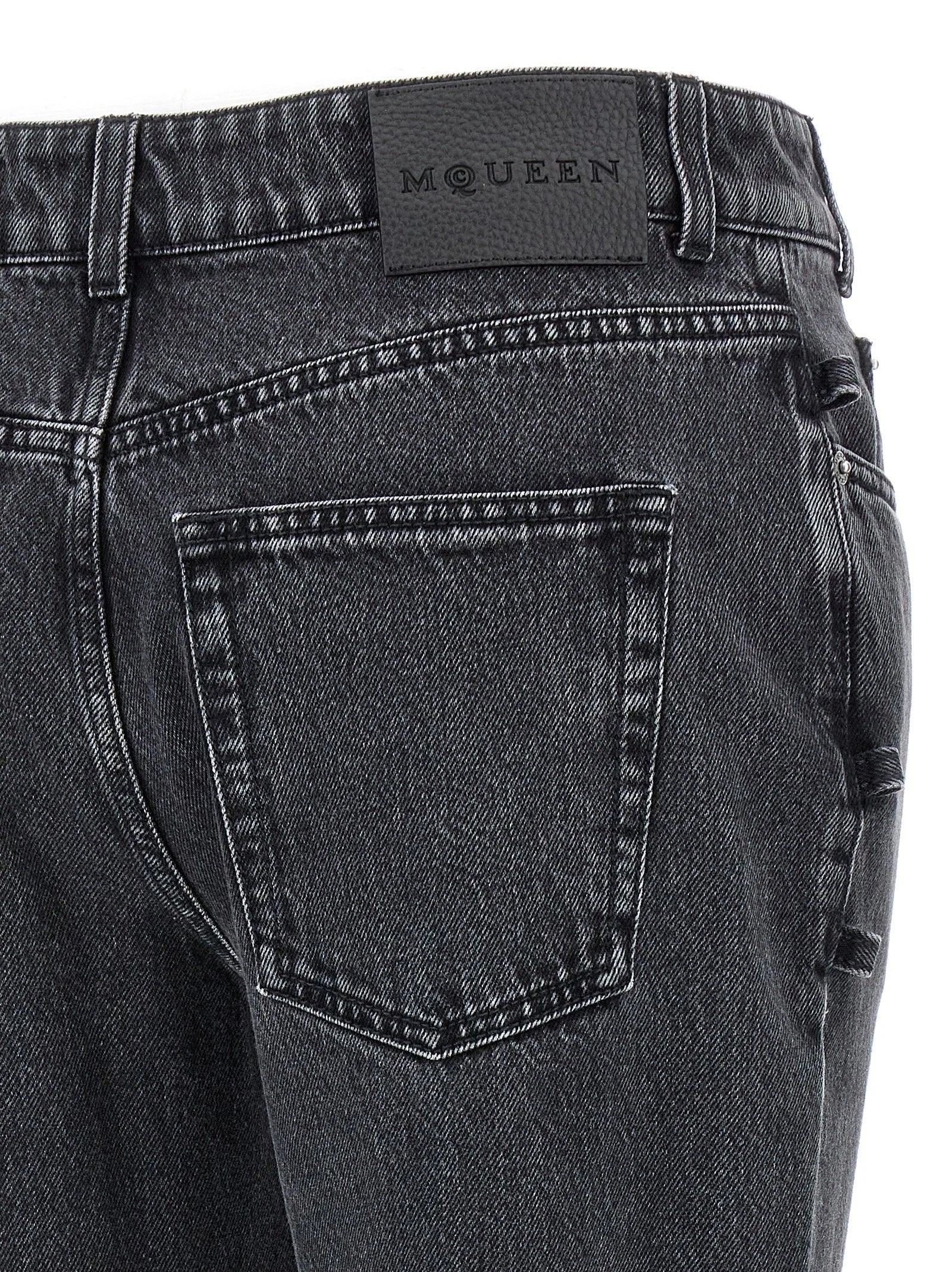 Alexander McQueen Black Cotton Flared Jeans - 24