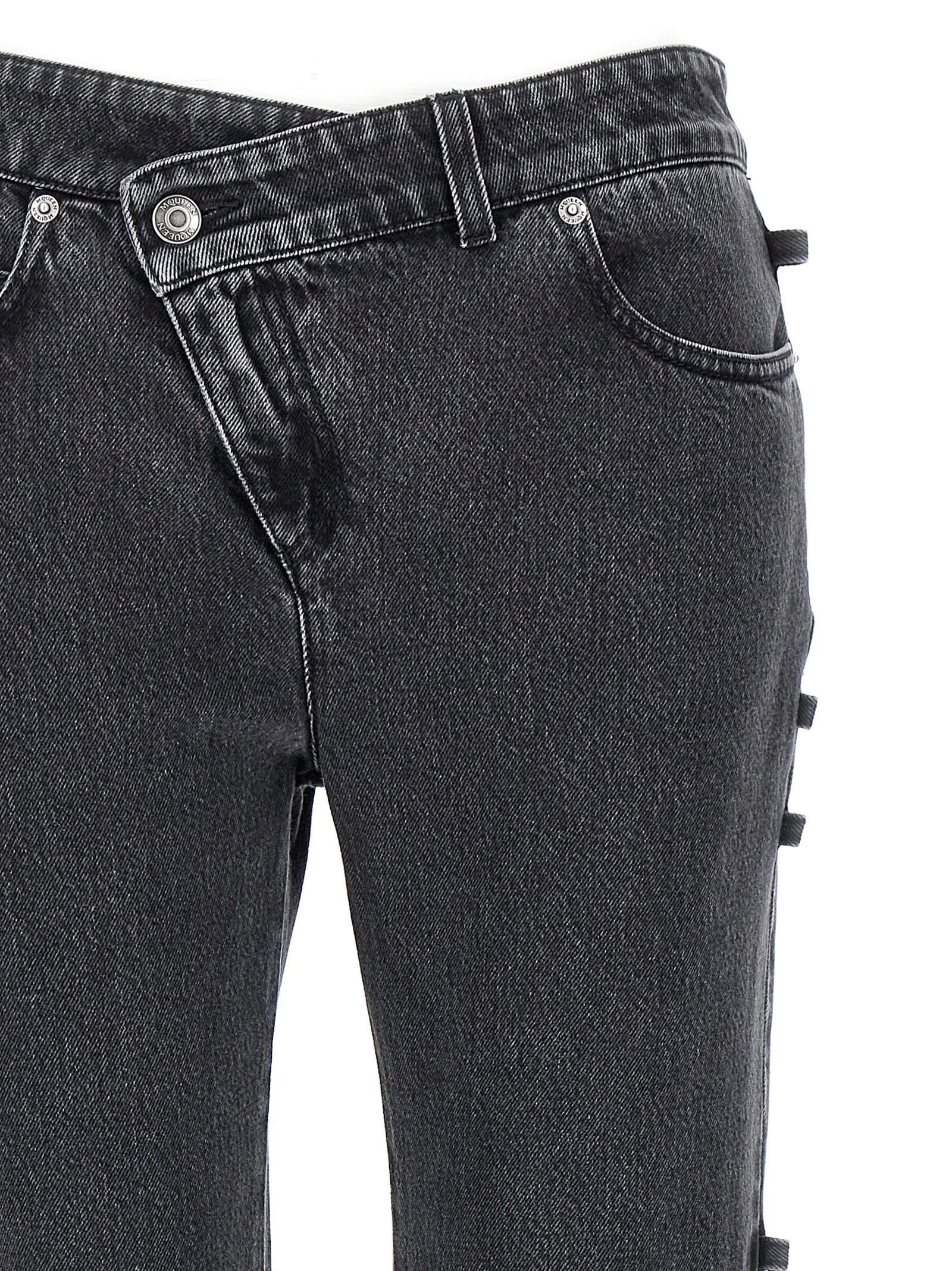 Alexander McQueen Black Cotton Flared Jeans - 24