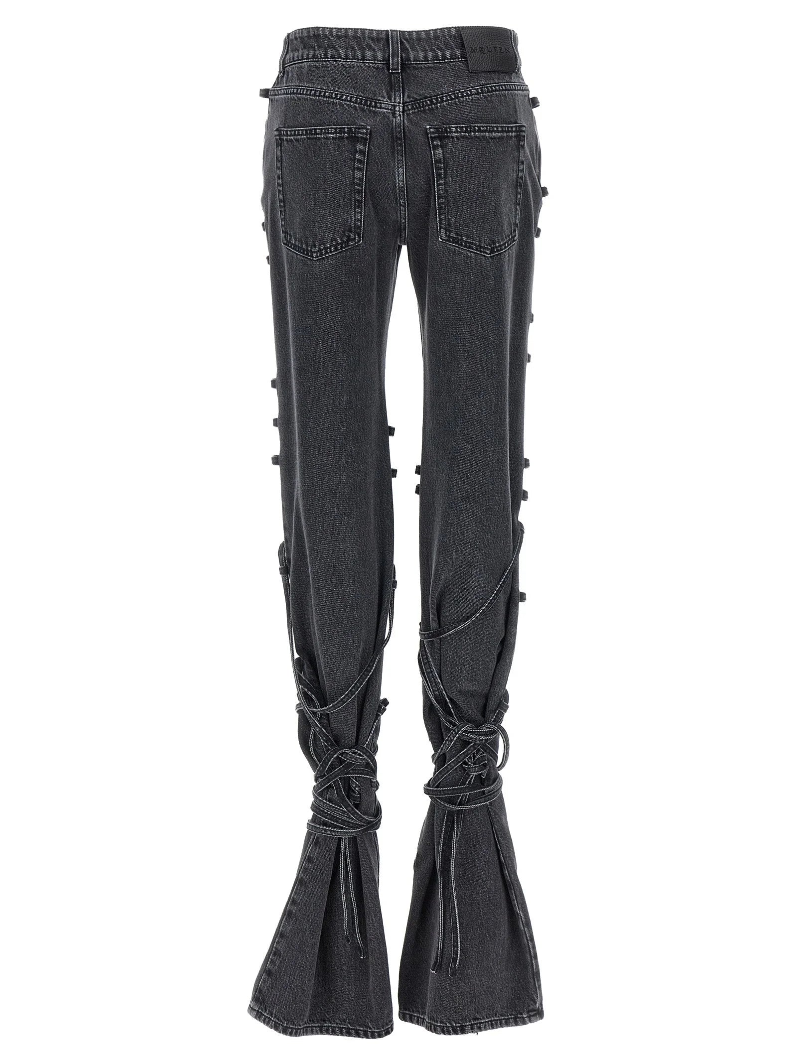 Alexander McQueen Black Cotton Flared Jeans - 24