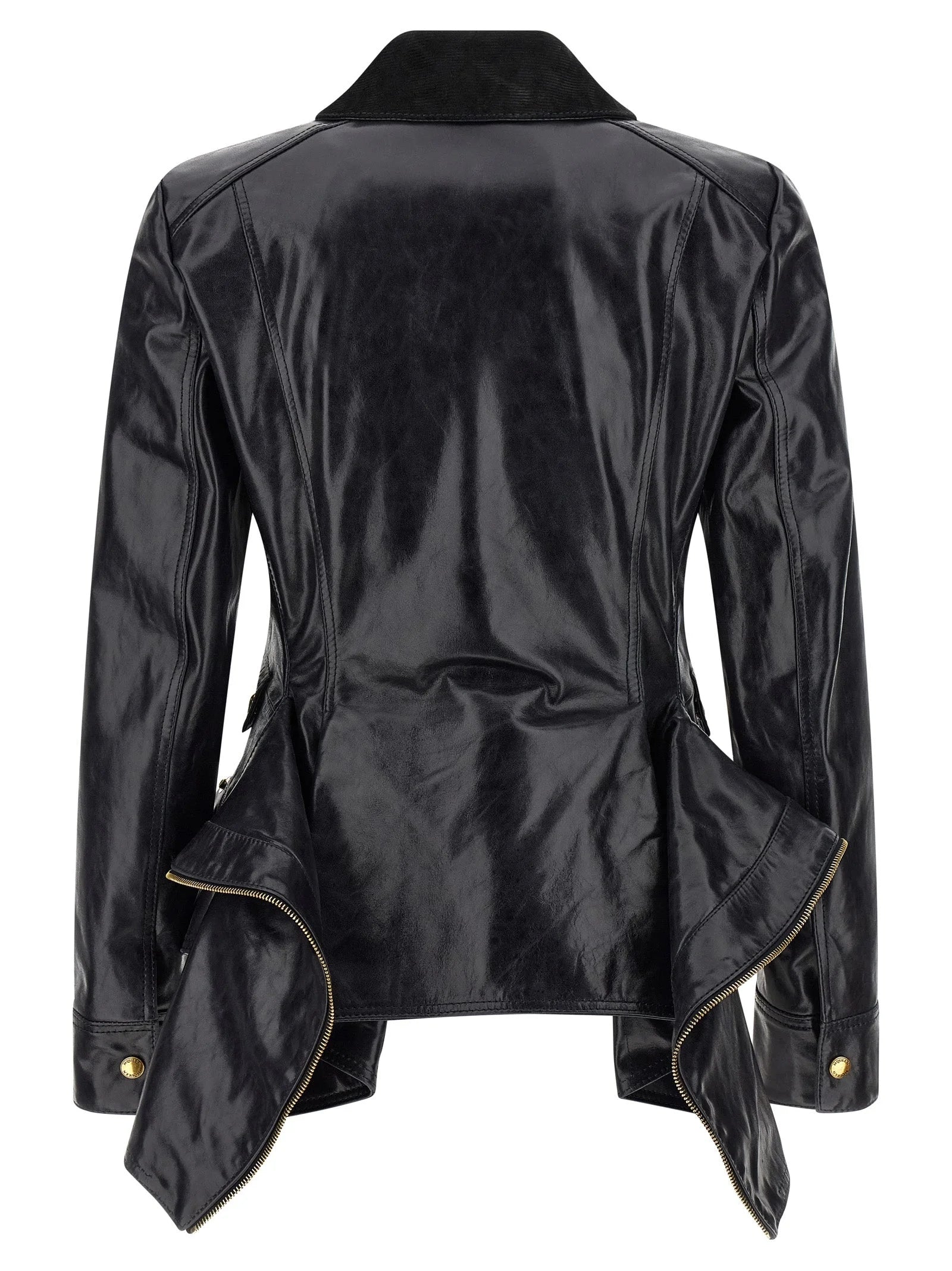 Alexander McQueen Black Cowhide Leather Jacket - IT38