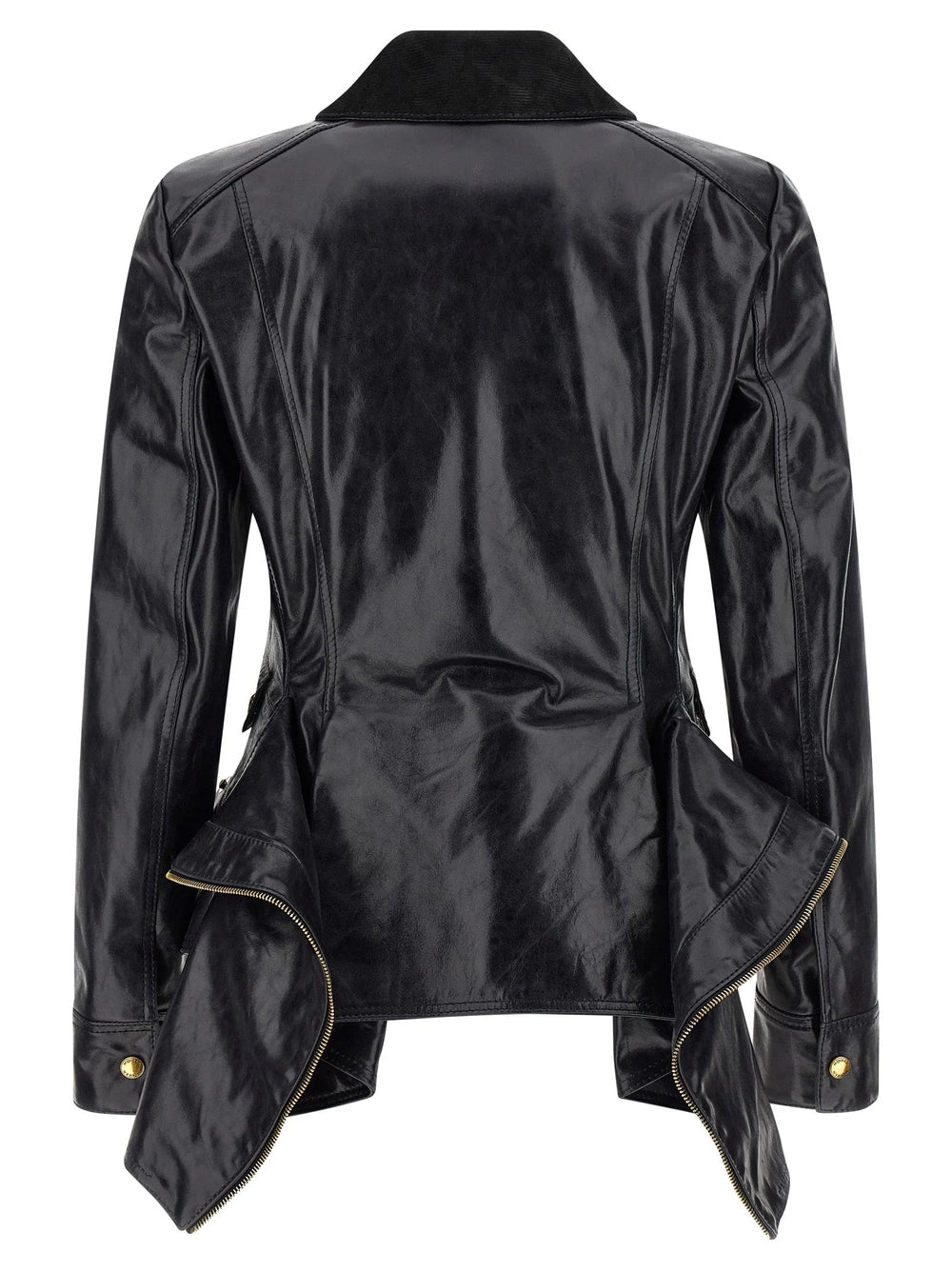 Alexander McQueen Black Cowhide Leather Jacket - IT38